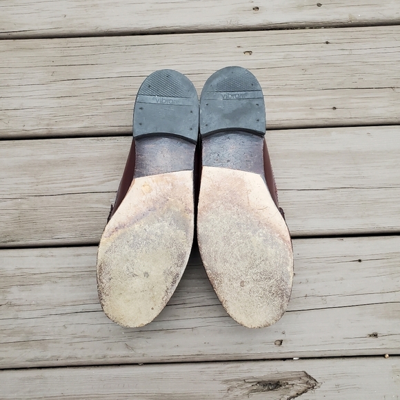 Vintage 90s y2k Oxblood Burgundy Leather Moc Toe Moccasins Driving Penny Loafers - Picture 6 of 10